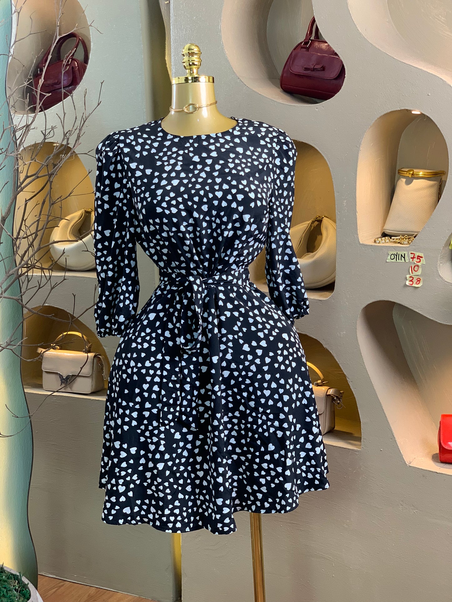 OYIN75 SIZE10 Black&White DRESS Length38
