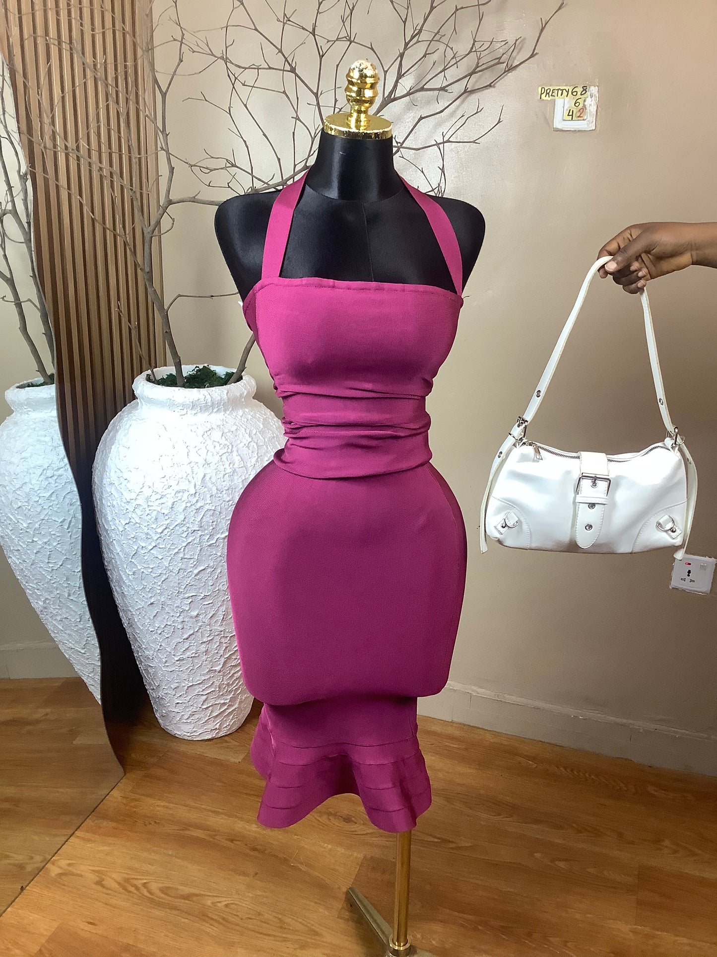 SIZE6 PRETTY68 Length42(Bandage dress)