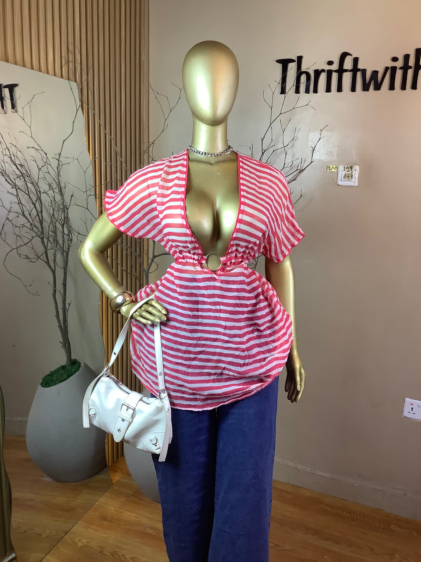 PEAK49 RED&WHITE TOP SIZE14