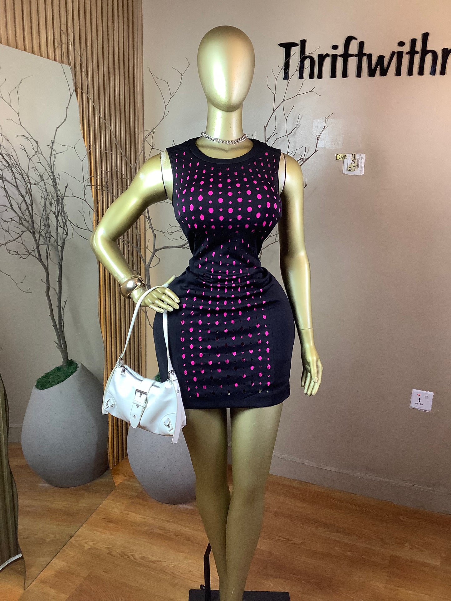DAVE11 BLACK&PINK CORPORATE DRESS SIZE10