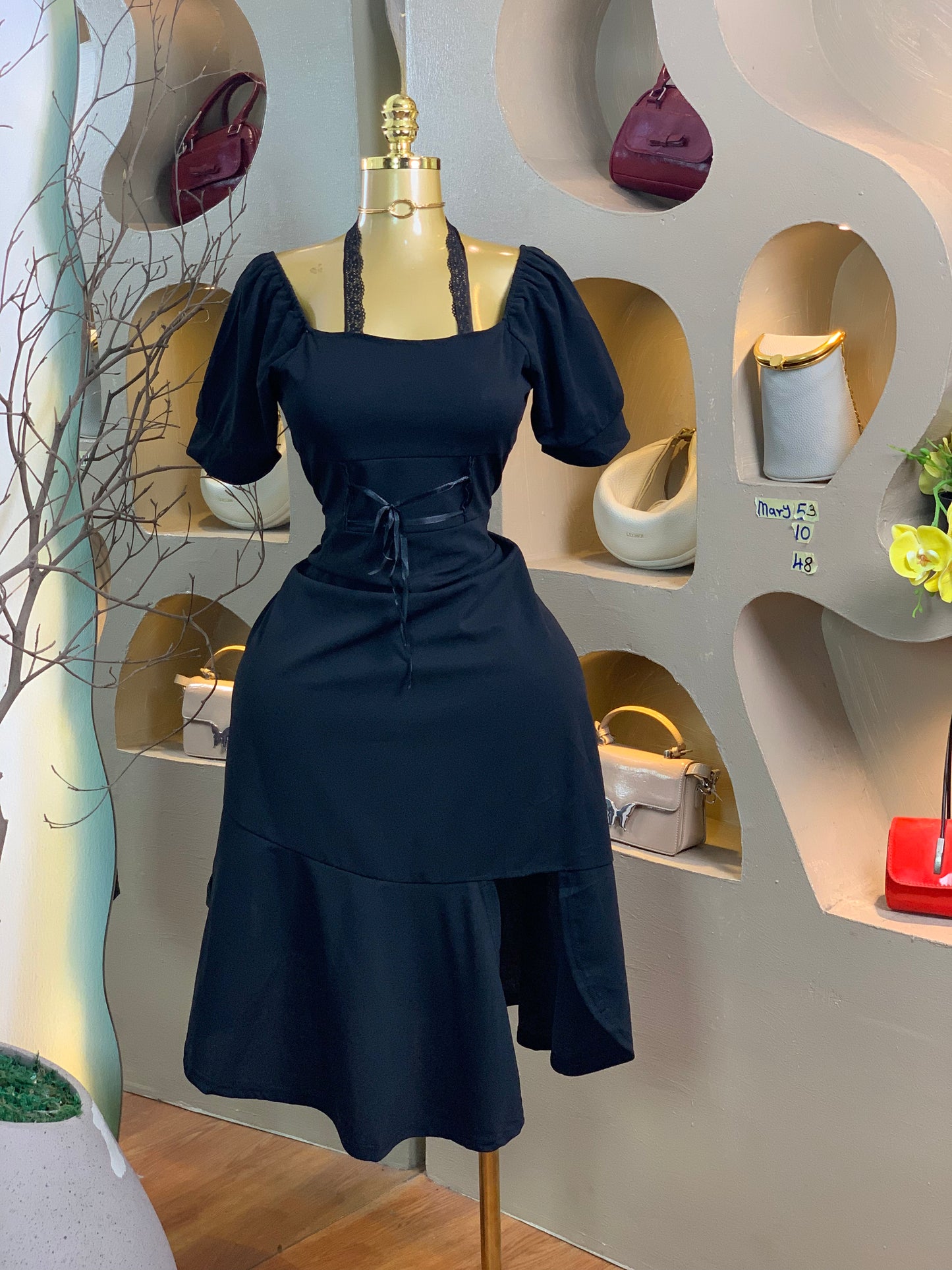MARY53 SIZE10 Black DRESS Length48