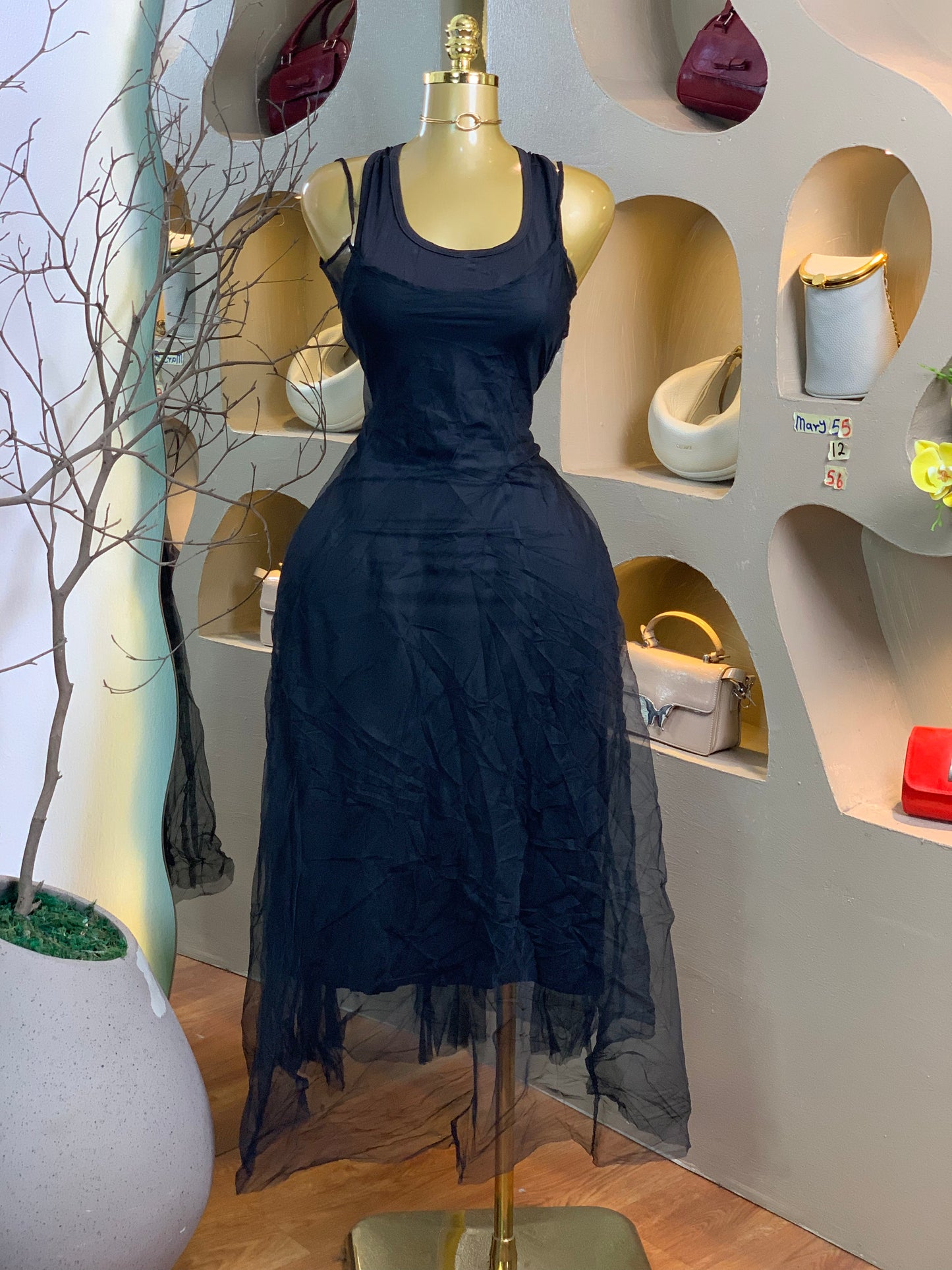 MARY55 SIZE12 Black DRESS Length56