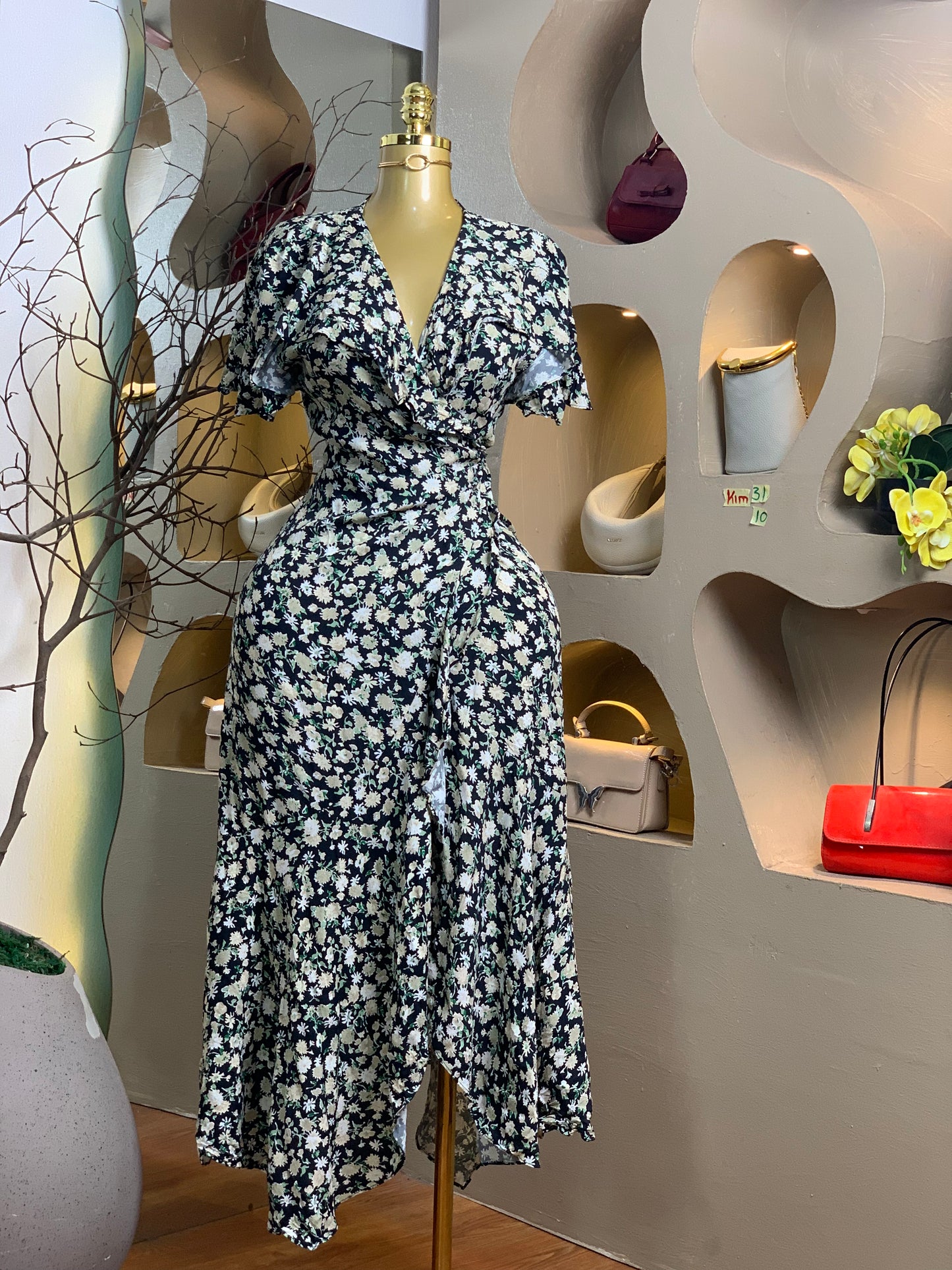 KIM31 SIZE10 wrap DRESS