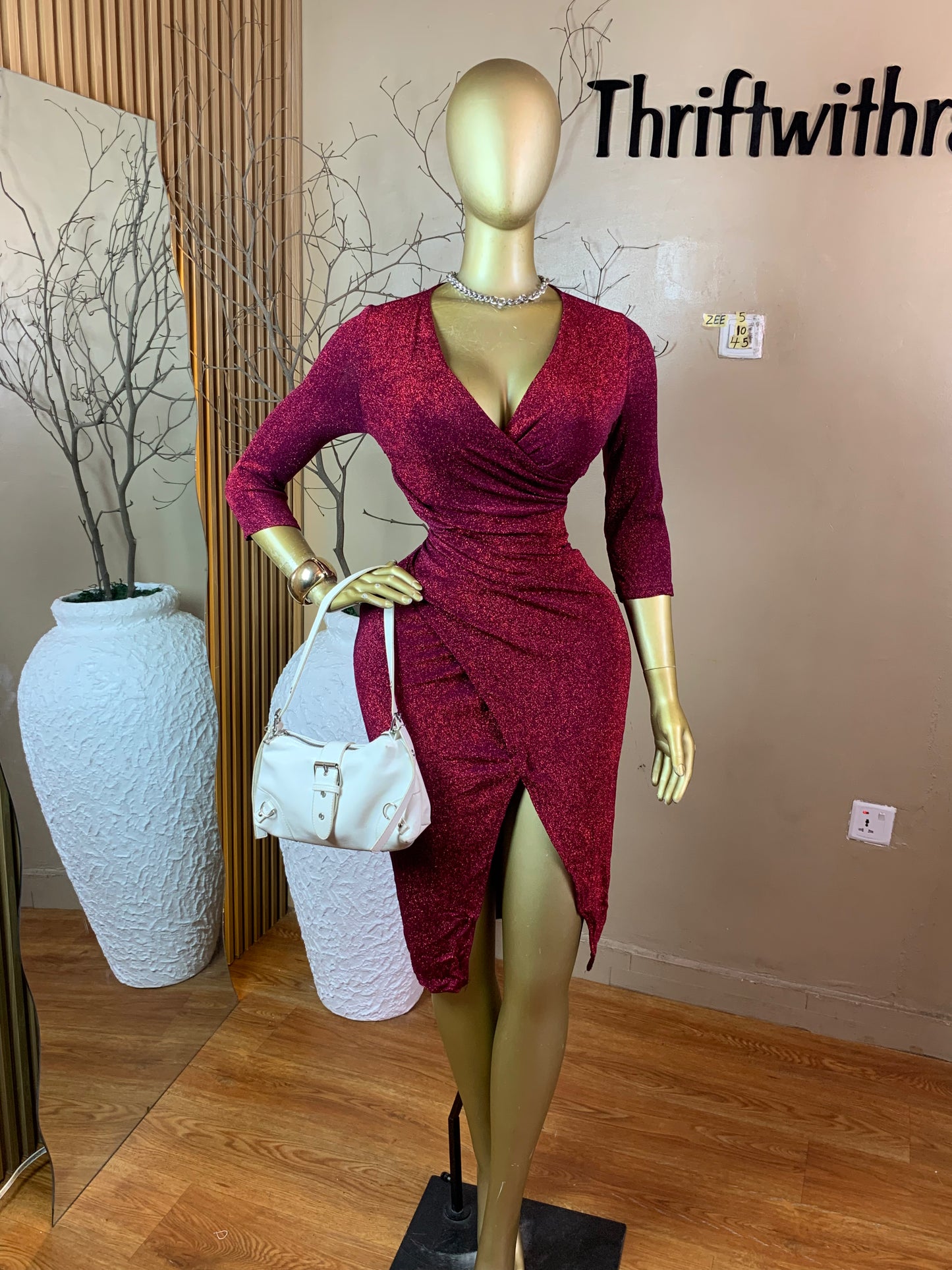 ZEE5 WINE PARTY DRESS SIZE10 Length45