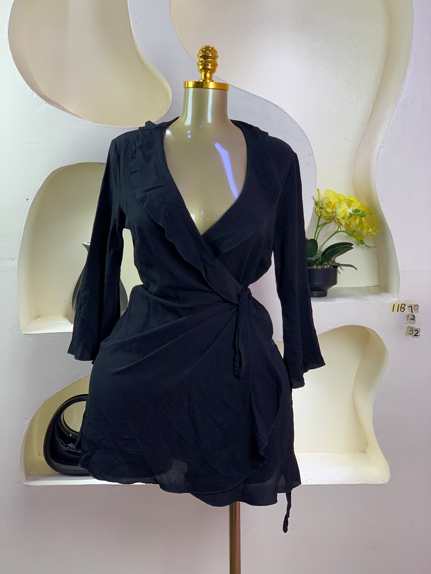 SIZE12 11B70 Length32(wrap dress)