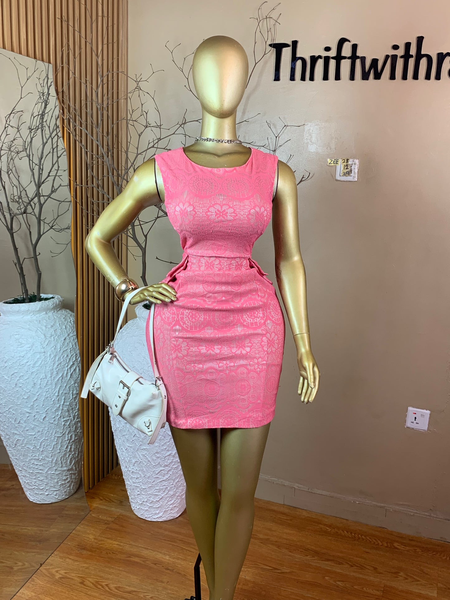 ZEE28 PINK CORPORATE DRESS SIZE12 Length39