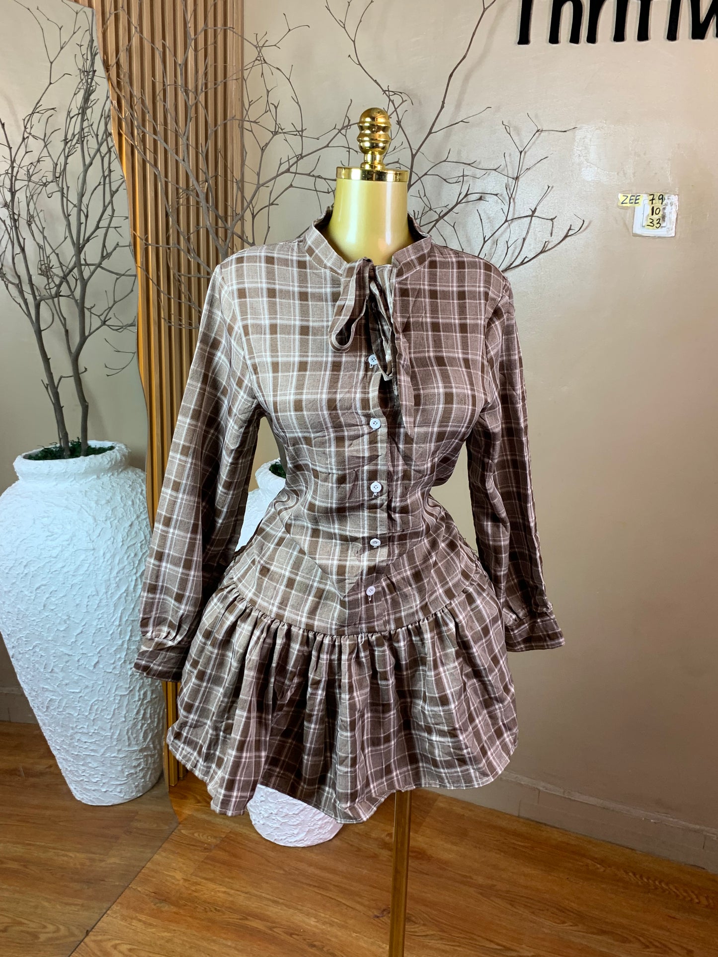 ZEE79 BROWN DRESS SIZE10 Length33
