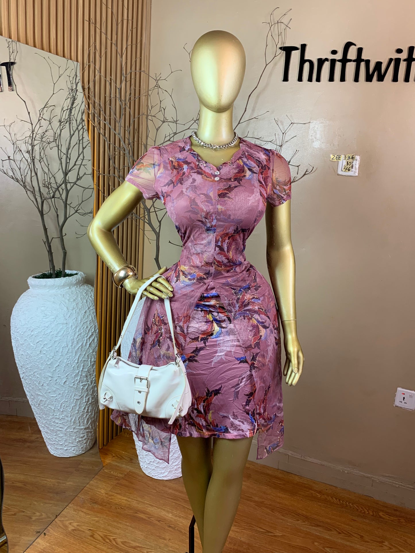 ZEE136 FLORAL DRESS SIZE10 Length46
