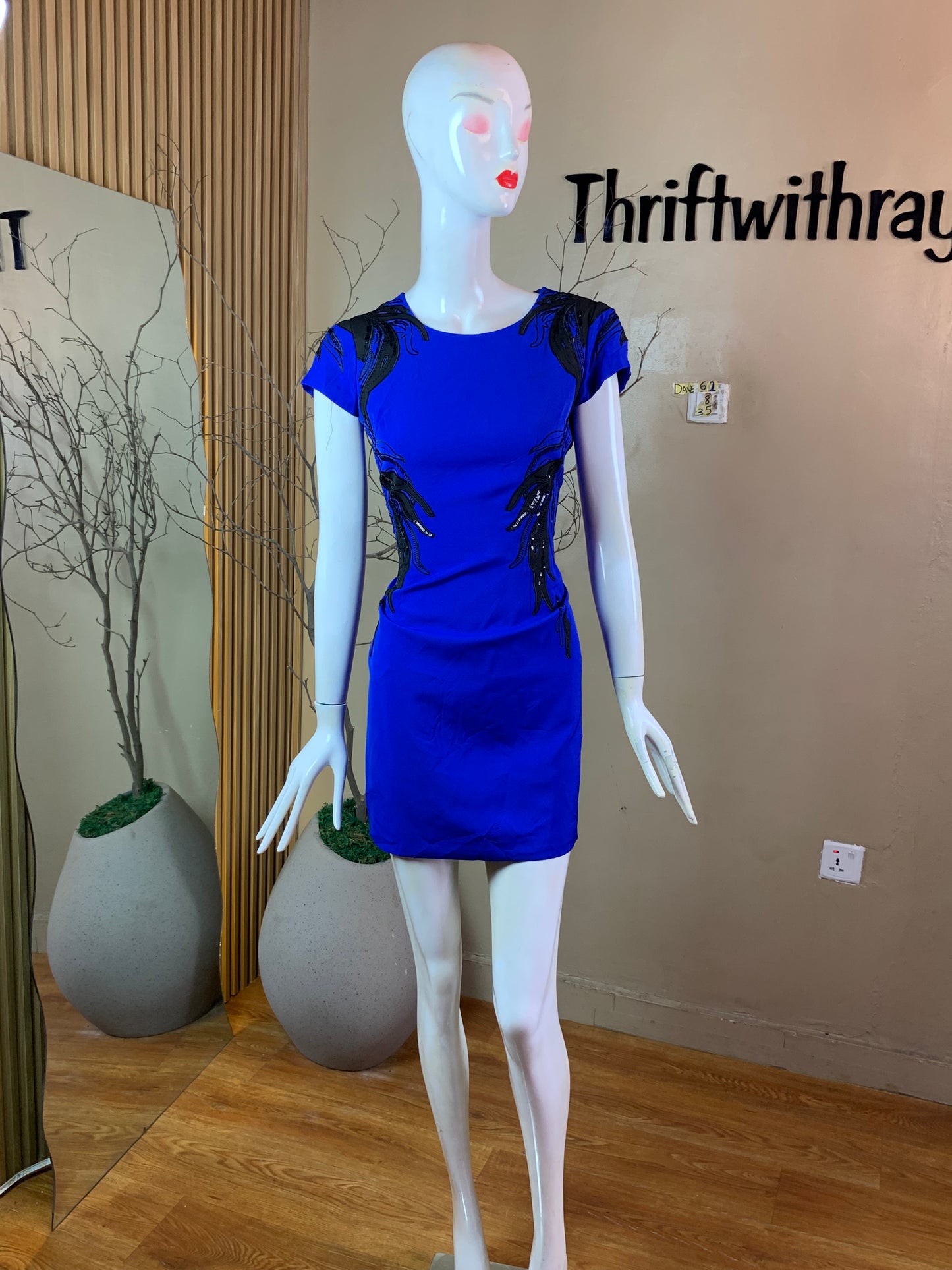 DAVE62 BLUE CORPORATE DRESS SIZE8 Length35