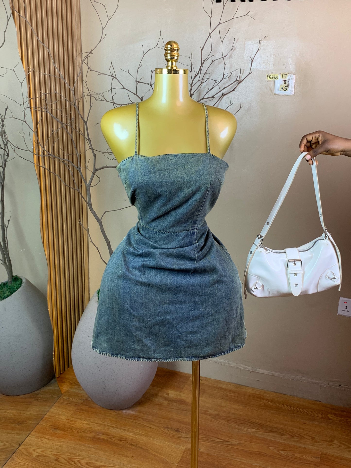 PRESH17 DENIM DRESS SIZE8 Length35
