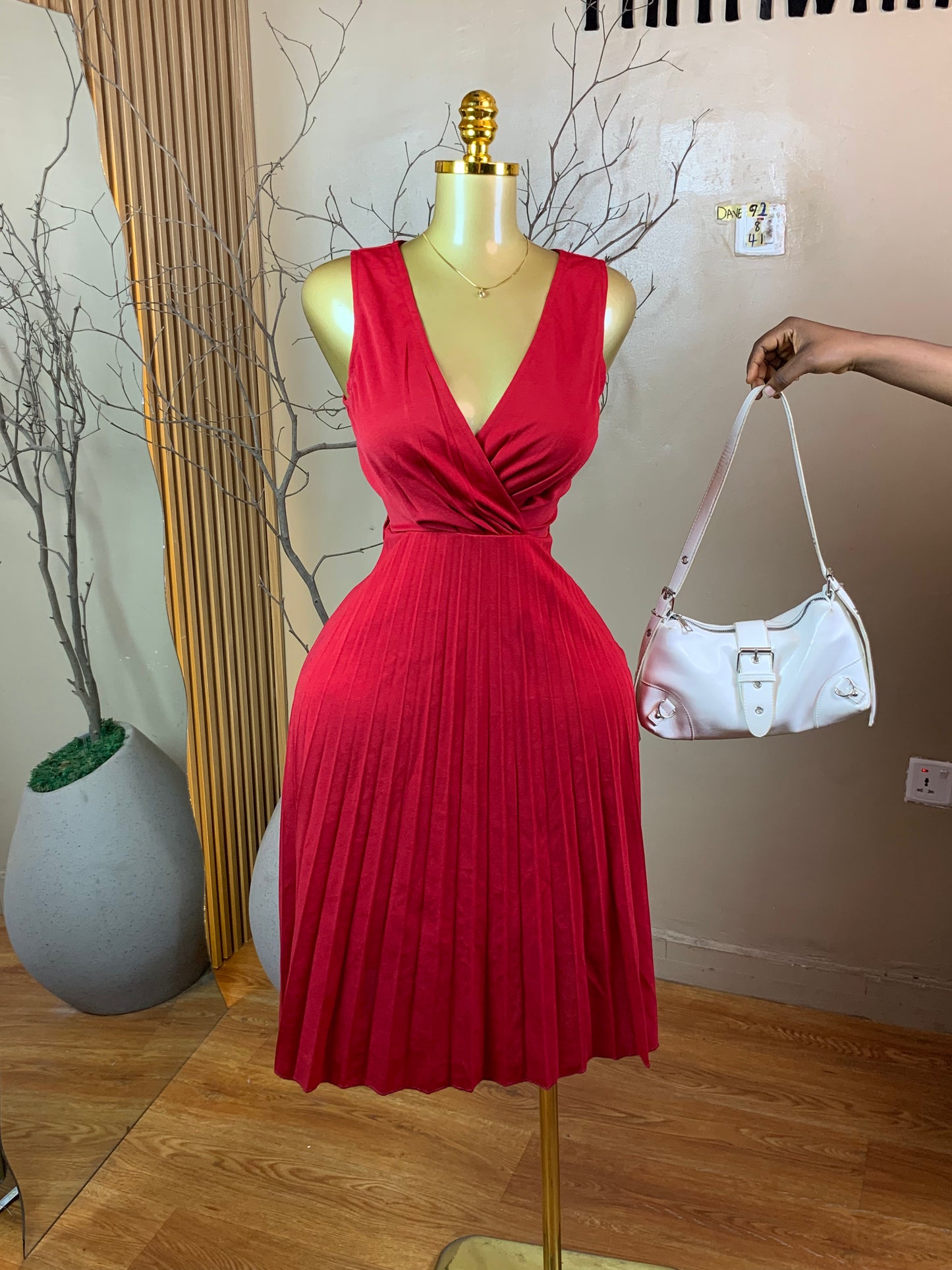DAVE92 RED CORPORATE DRESS SIZE8 Length41