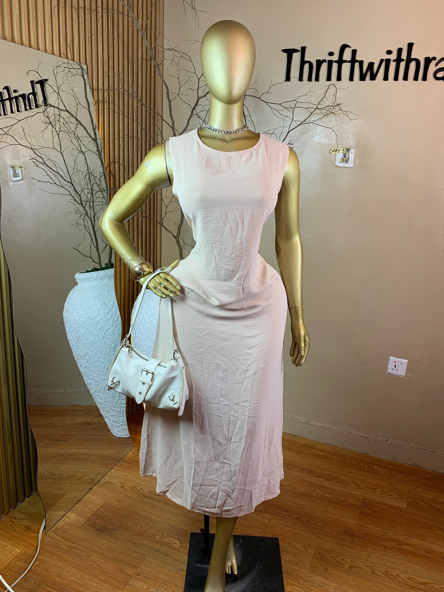 SIZE16 DRAY53 CREAM FREE DRESS Length54