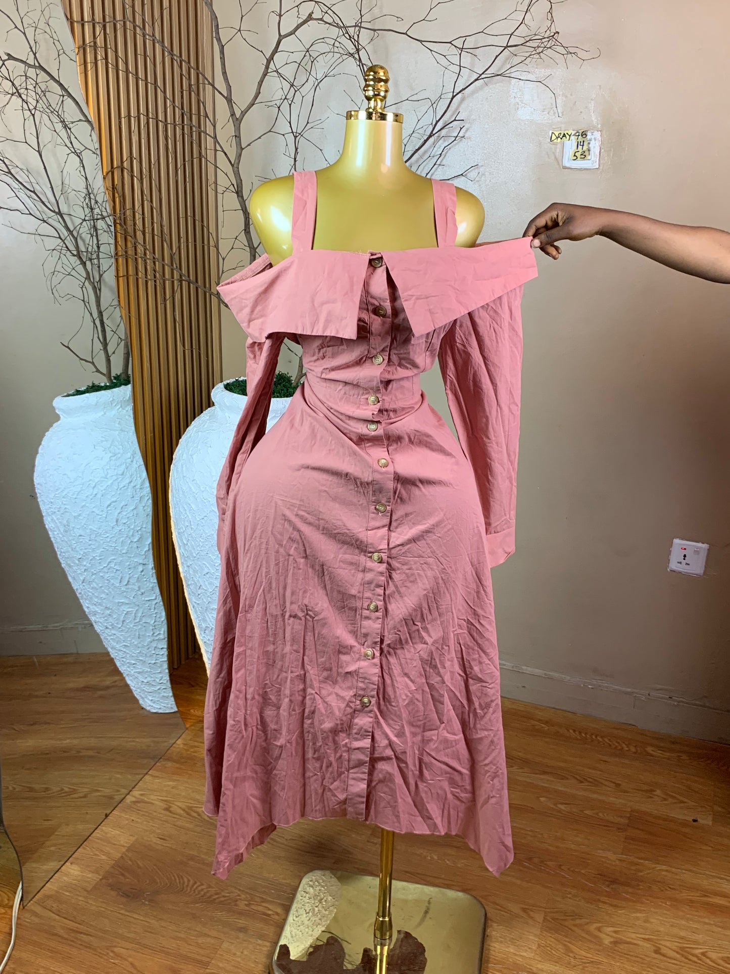 SIZE14 DRAY76 PEACH DRESS Length53