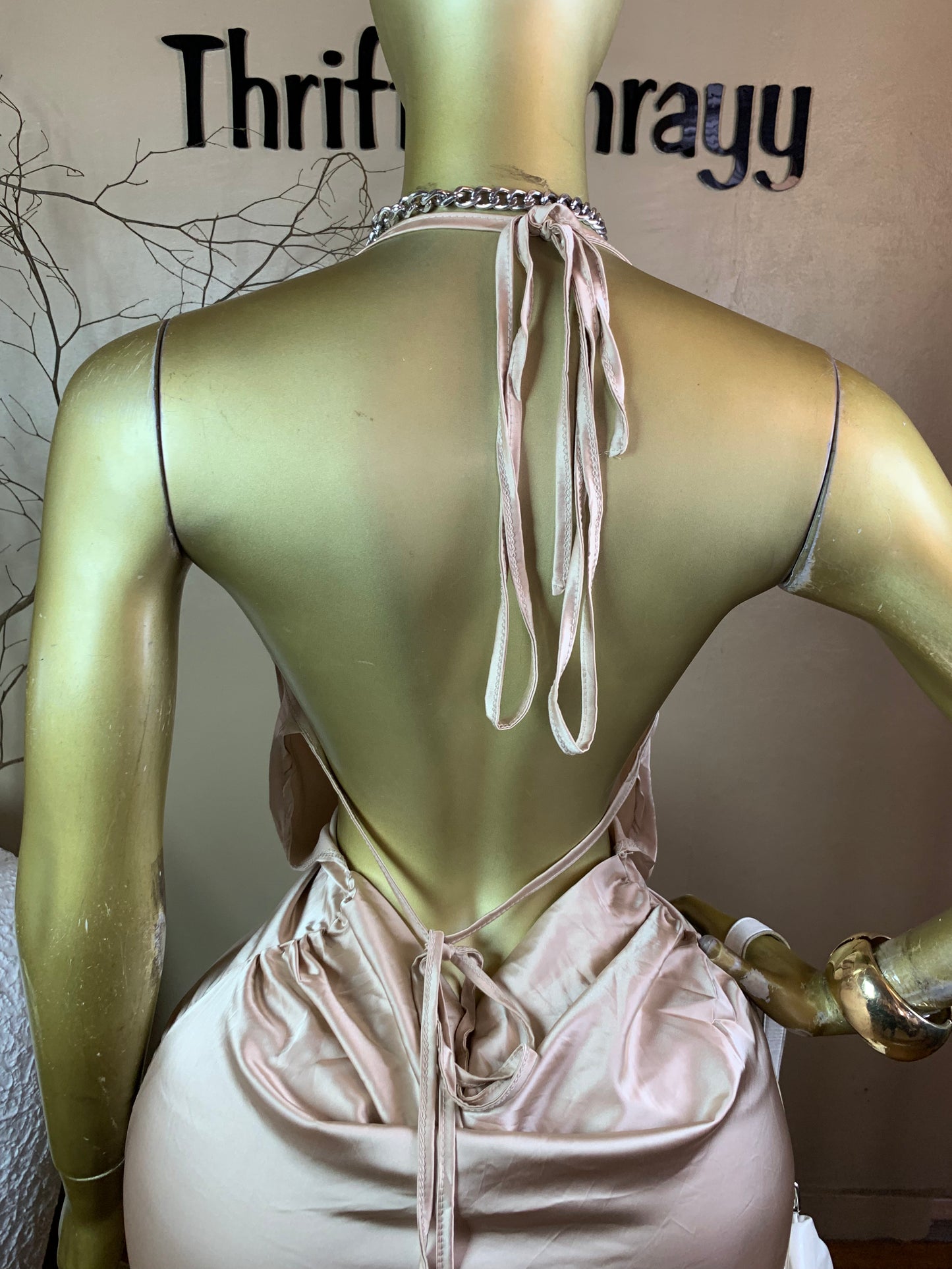 SIZE10 ALO77 SILK DRESS Length58