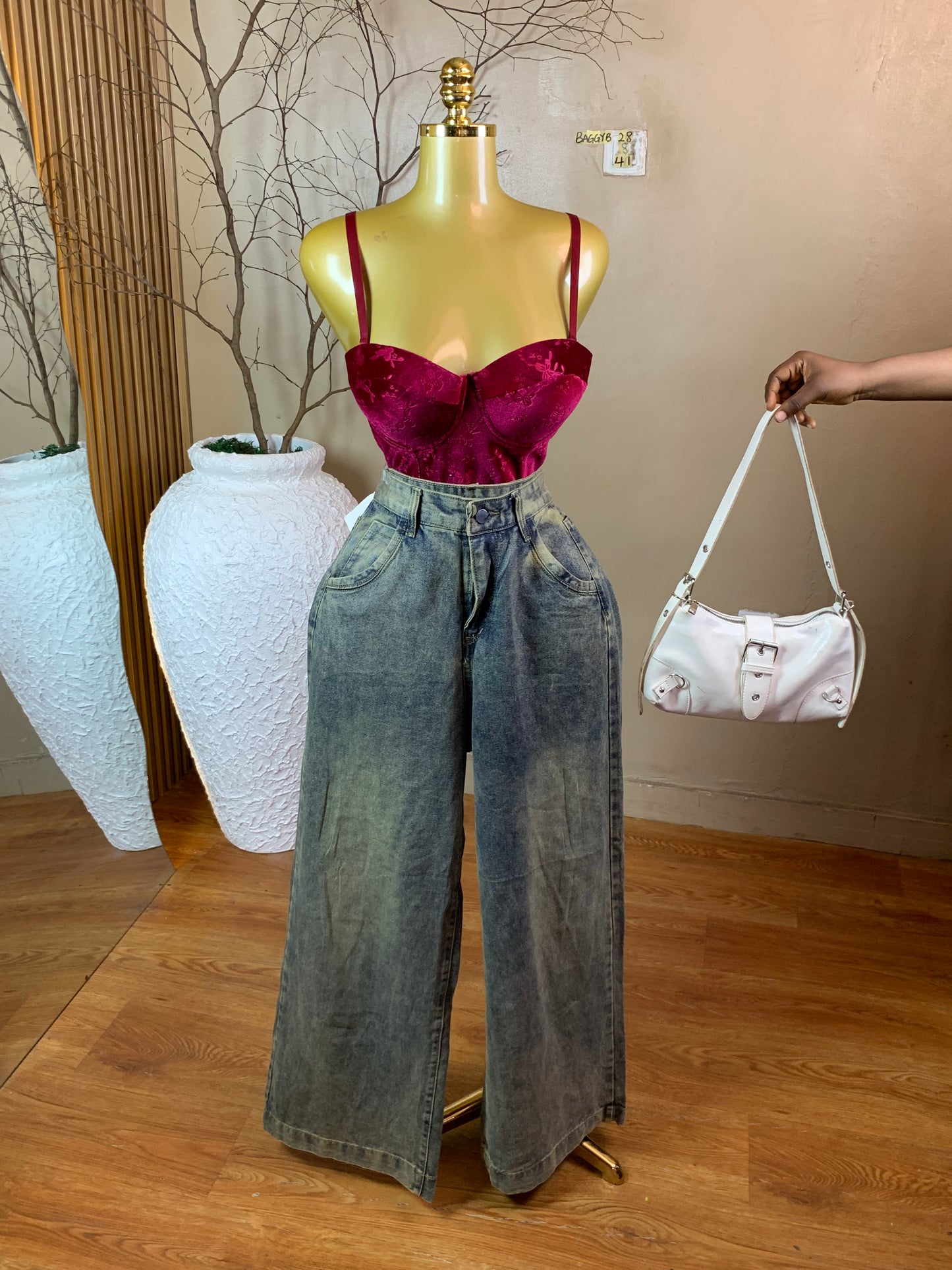SIZE8&10 BAGGYB28 Length41 Jean only