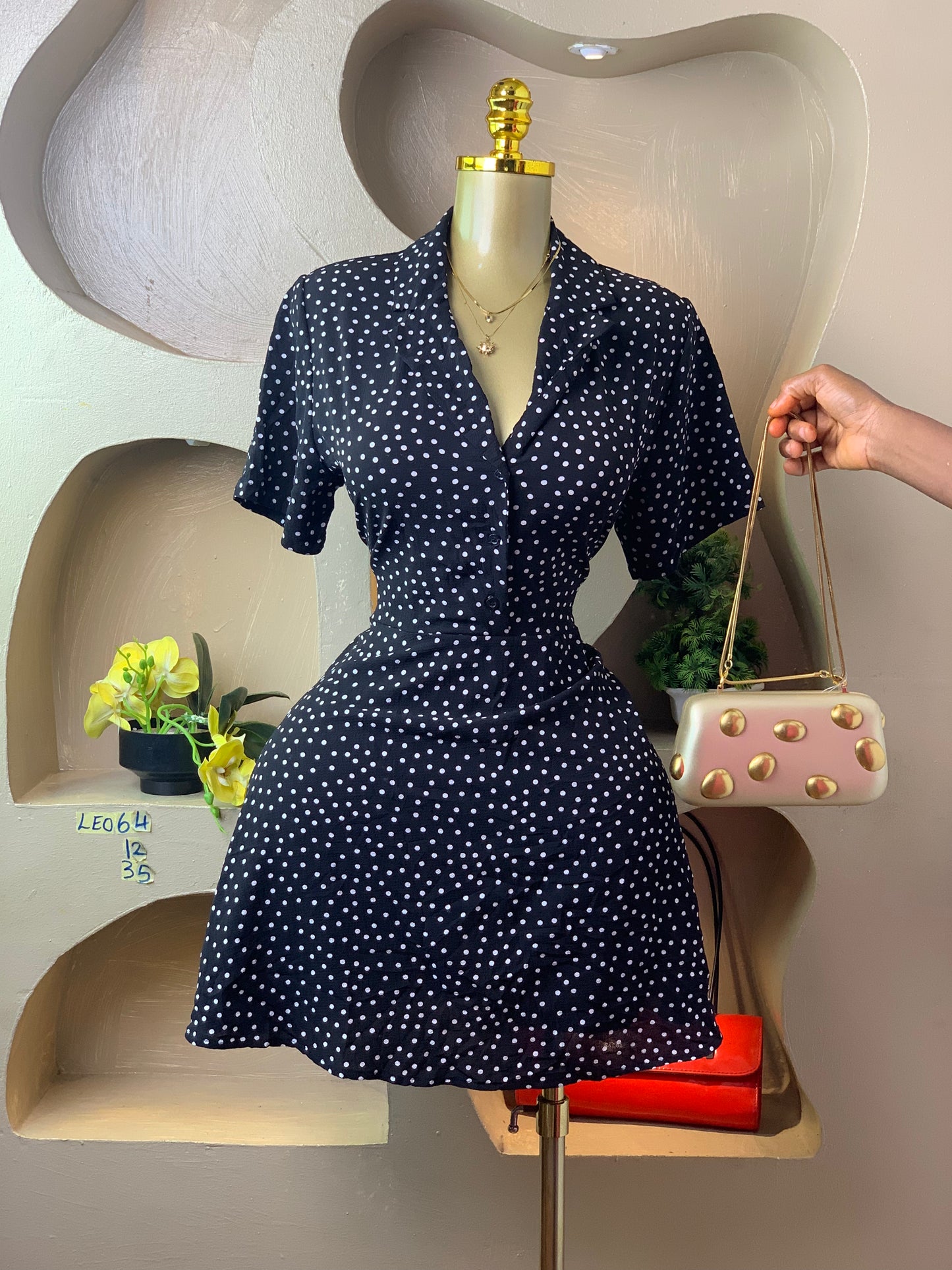 LEO64 PLOKA DOT DRESS SIZE12 Length35