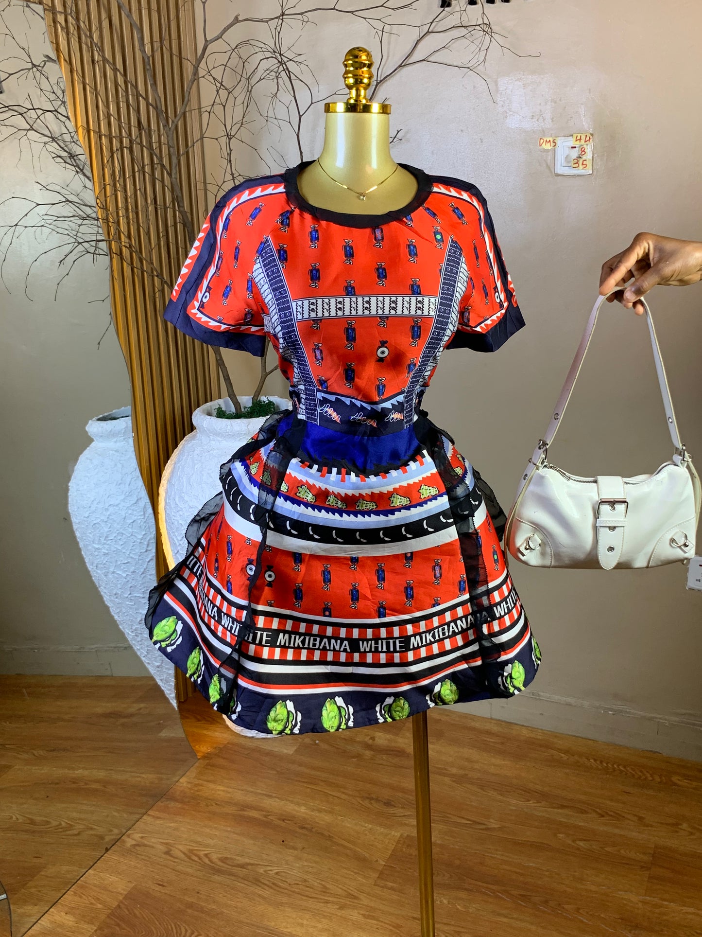 DAMSEL44 SIZE8 Length35 multi color dress