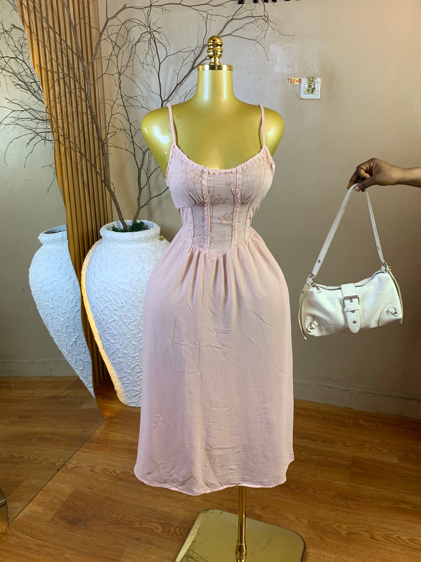 TREND32 SIZE6 Length48 chiffon dress