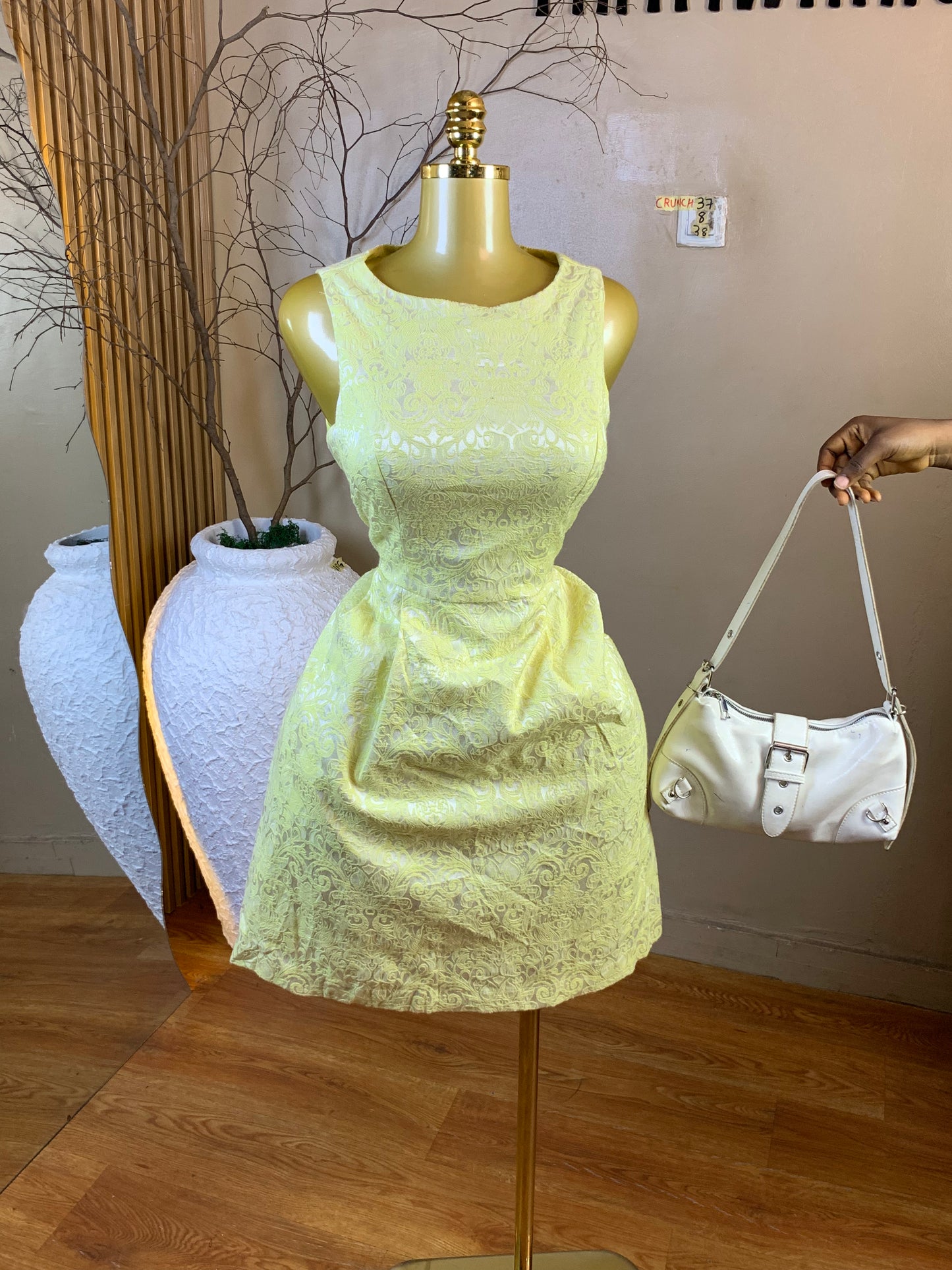 CRUNCH37 SIZE8 Length38 yellow dress