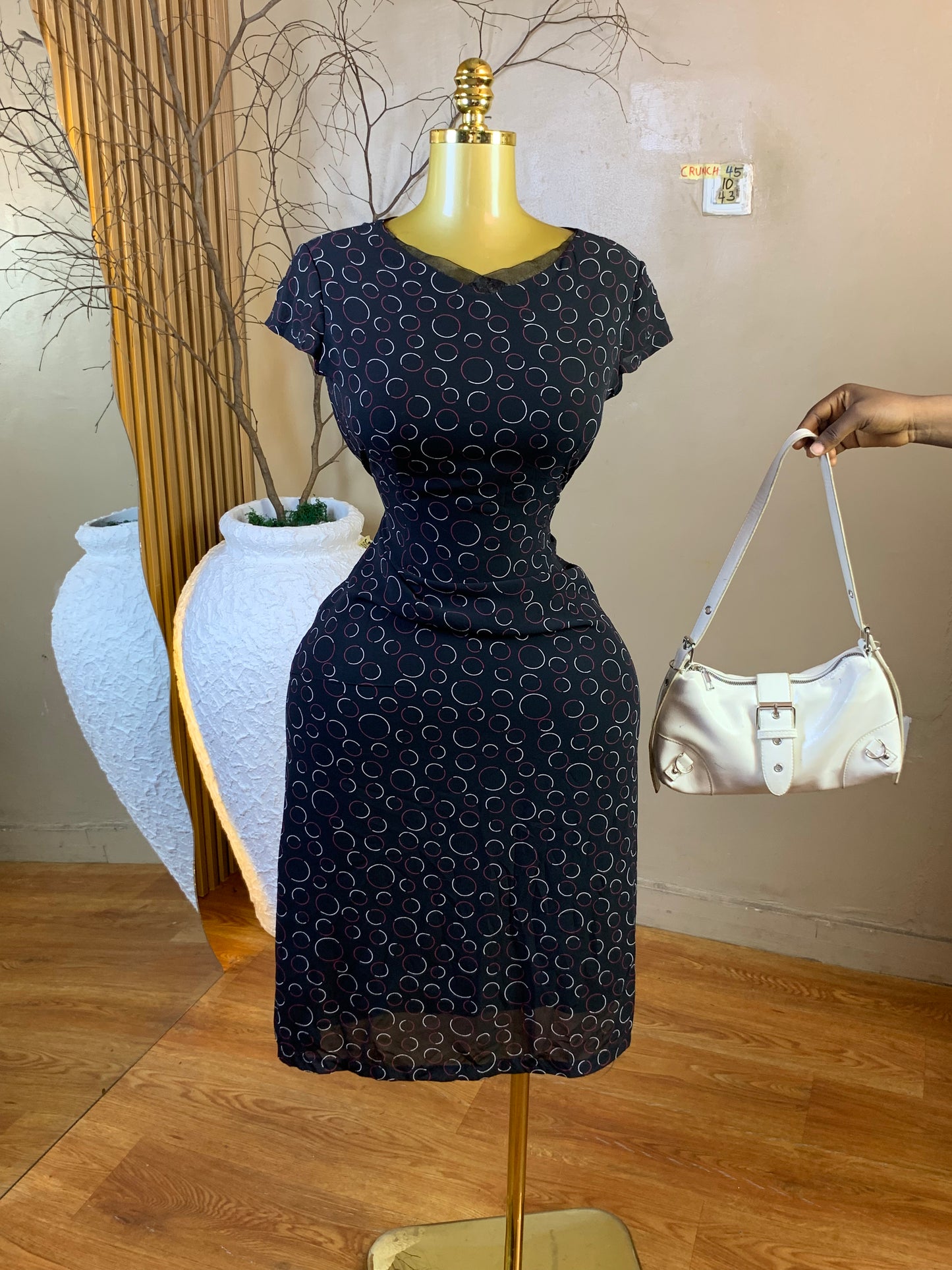 CRUNCH45 SIZE10 Length43 chiffon dress
