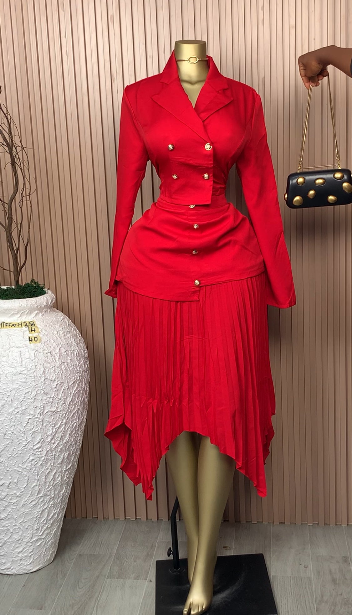 UK Size 14 Tiffany38 Brand New Two Piece Red Length40