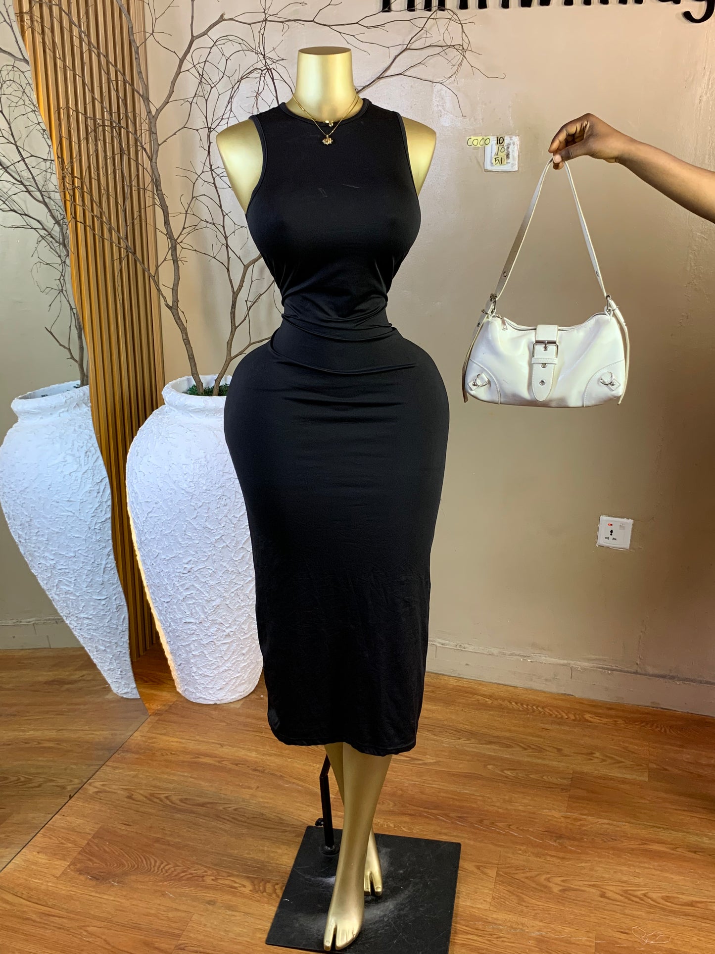 COCO10 SIZE10 Length51 black dress