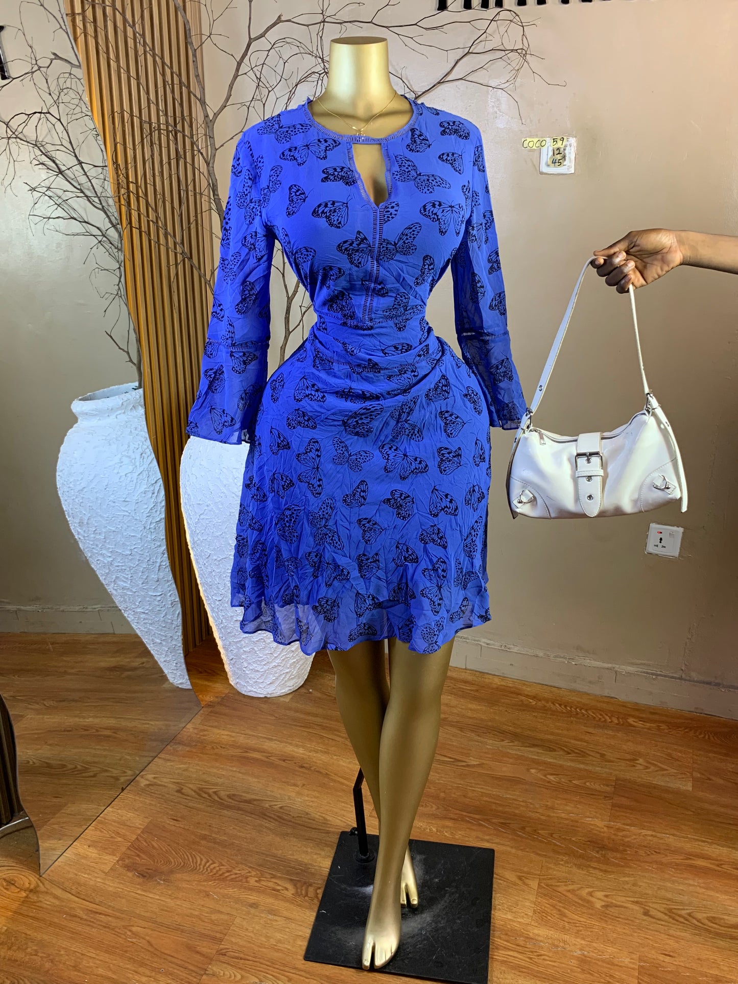 COCO59 SIZE12 Length45 blue dress