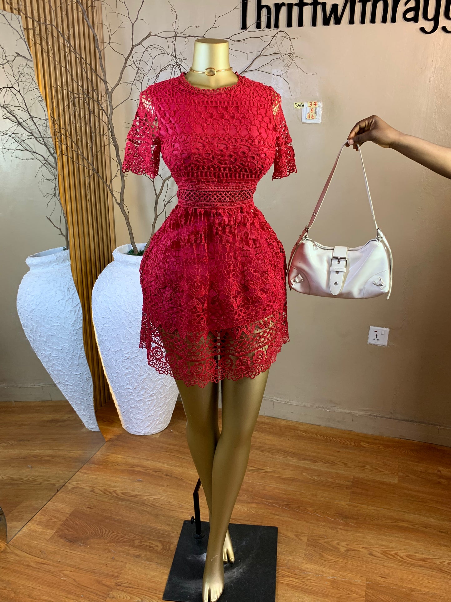 SADE37 SIZE6 Length36 red dress