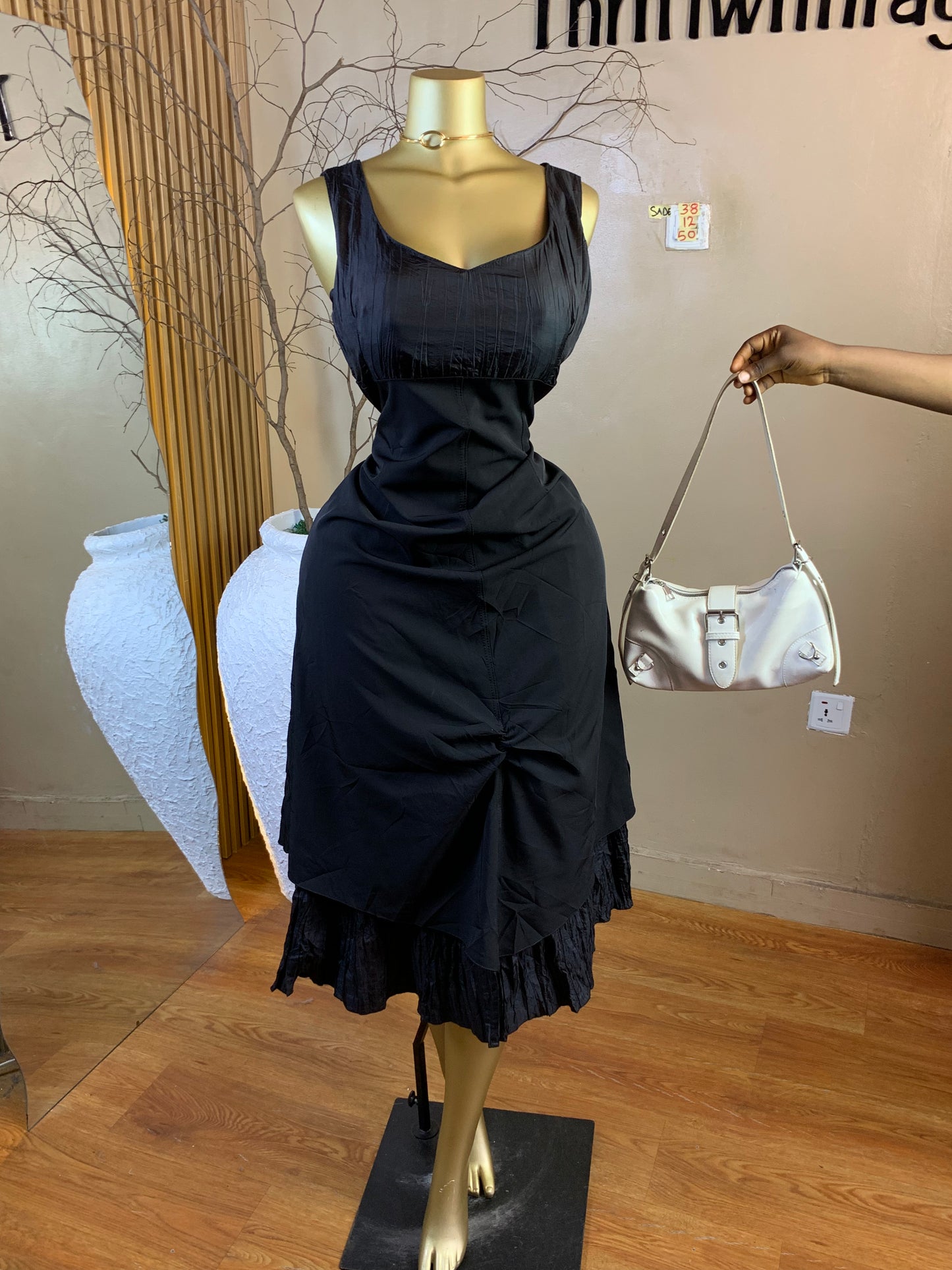 SADE38 SIZE12 Length50 black dress