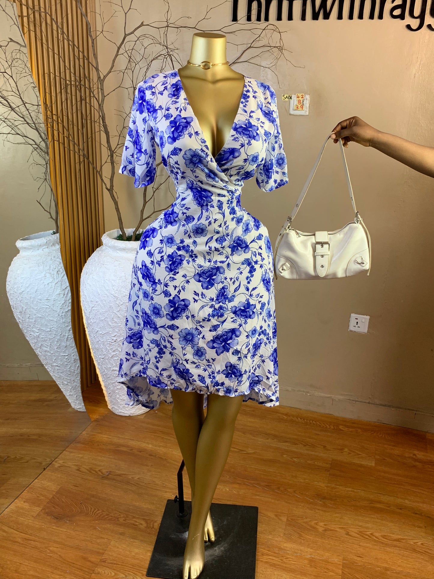 SADE42 SIZE8 Length39 floral dress