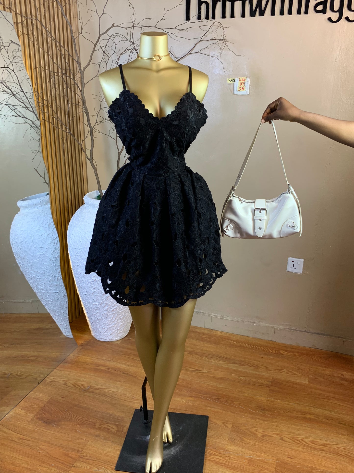 SADE44 SIZE10 Length36 black dress