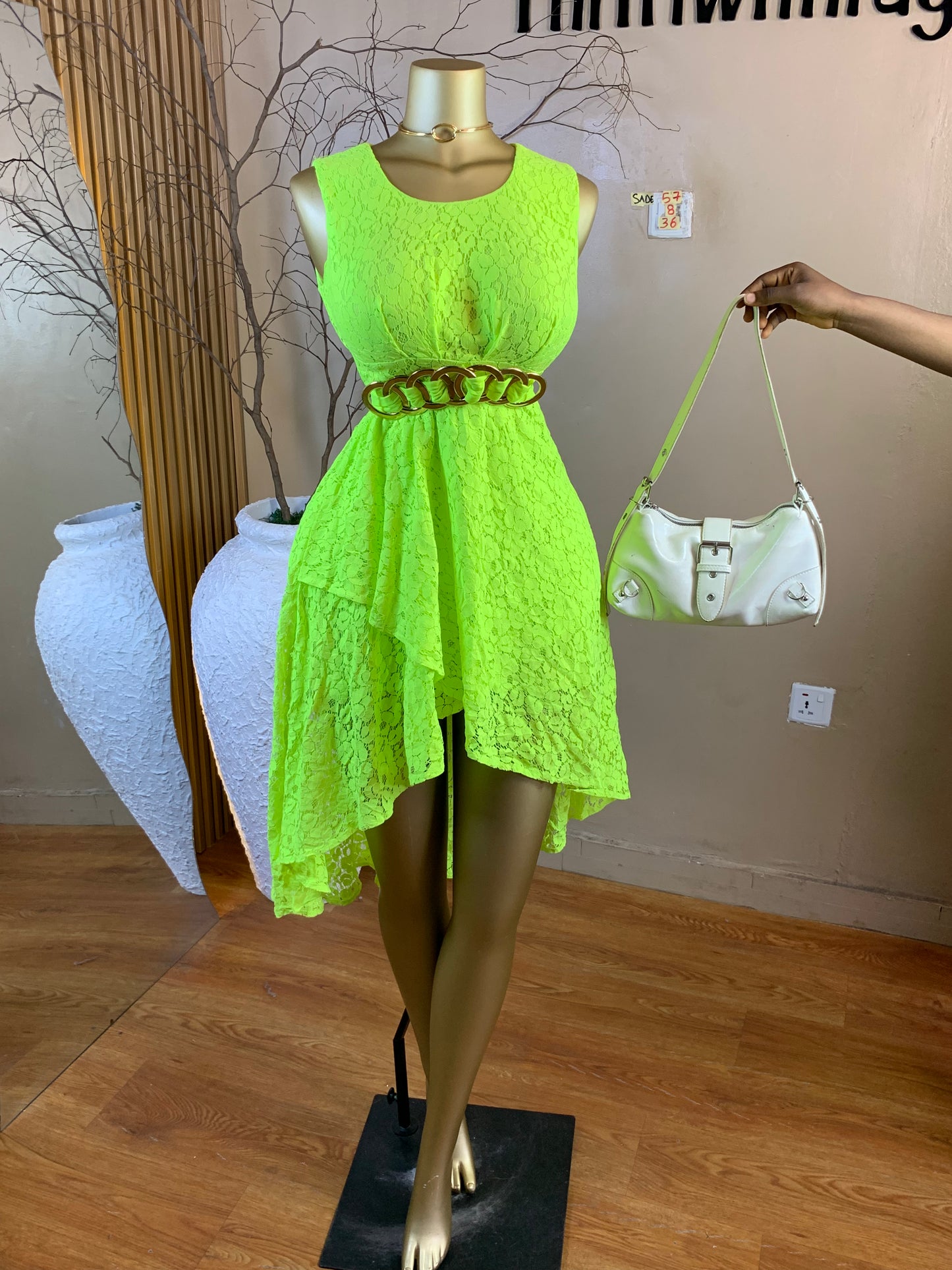 SADE57 SIZE8 Length35 Lemon dress