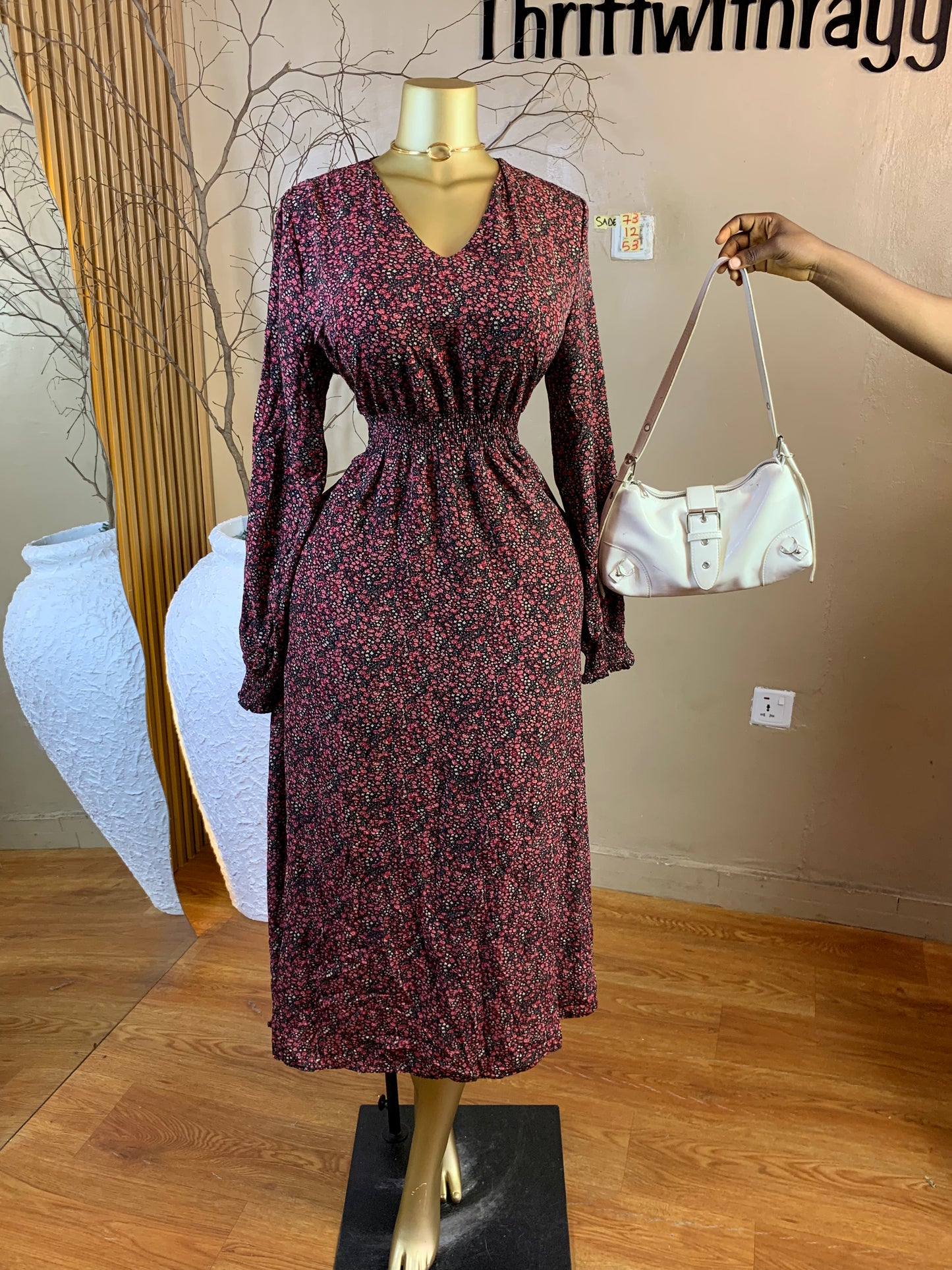 SADE73 SIZE12 Length53 chiffon dress