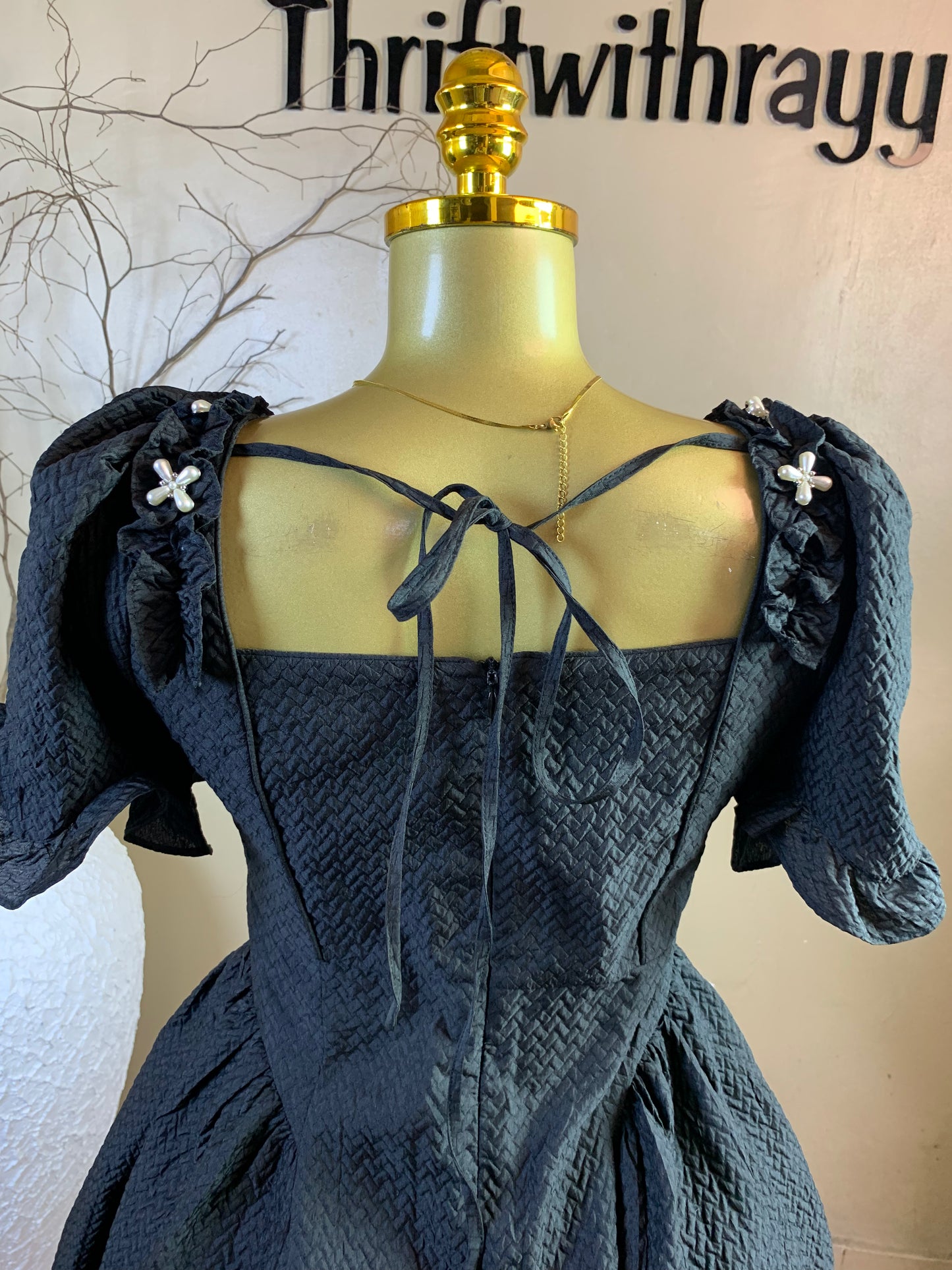 TOYO1 SIZE6 Length43 black dress