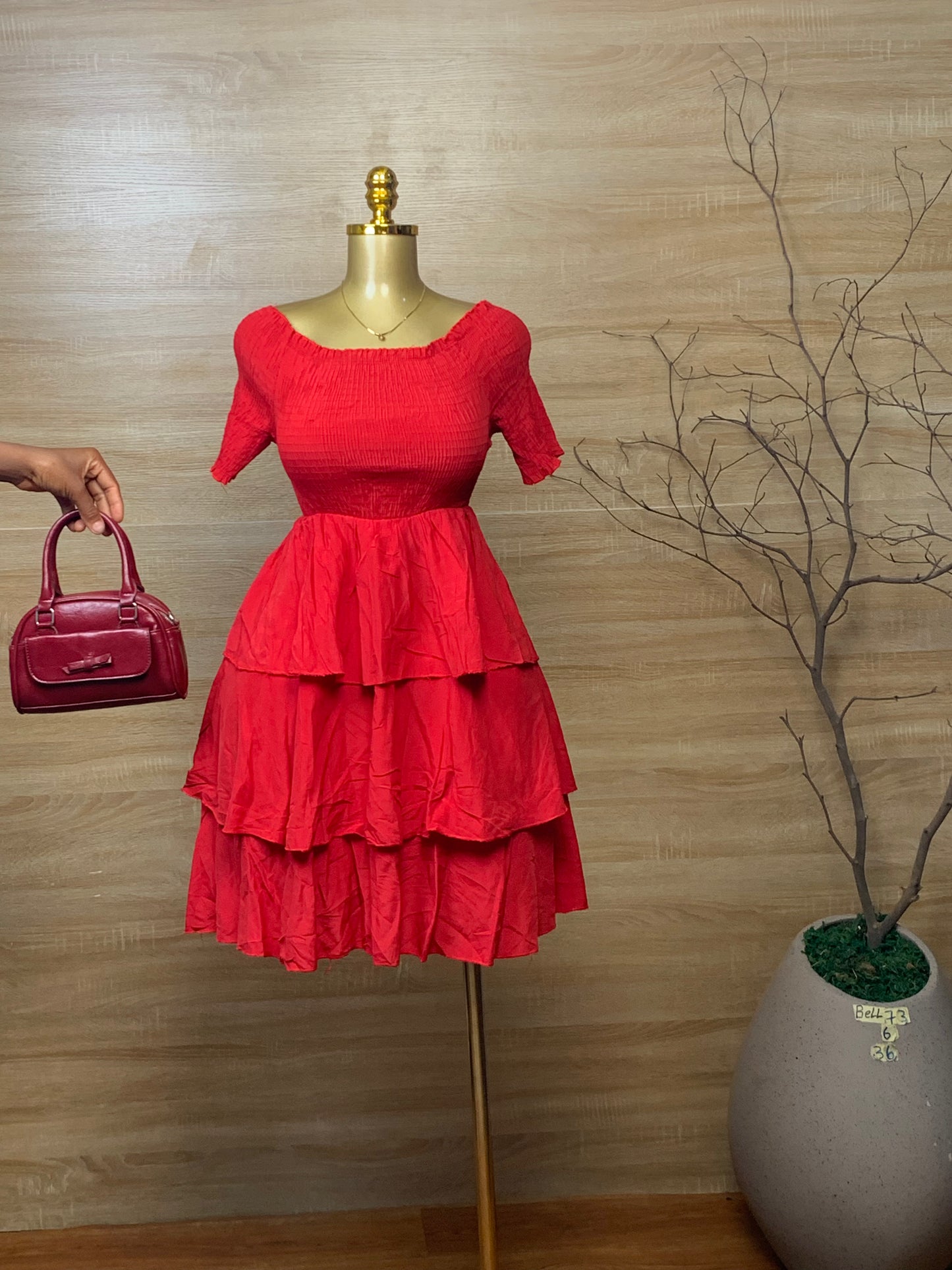 SIZE6 BELL73 Red dress Length36