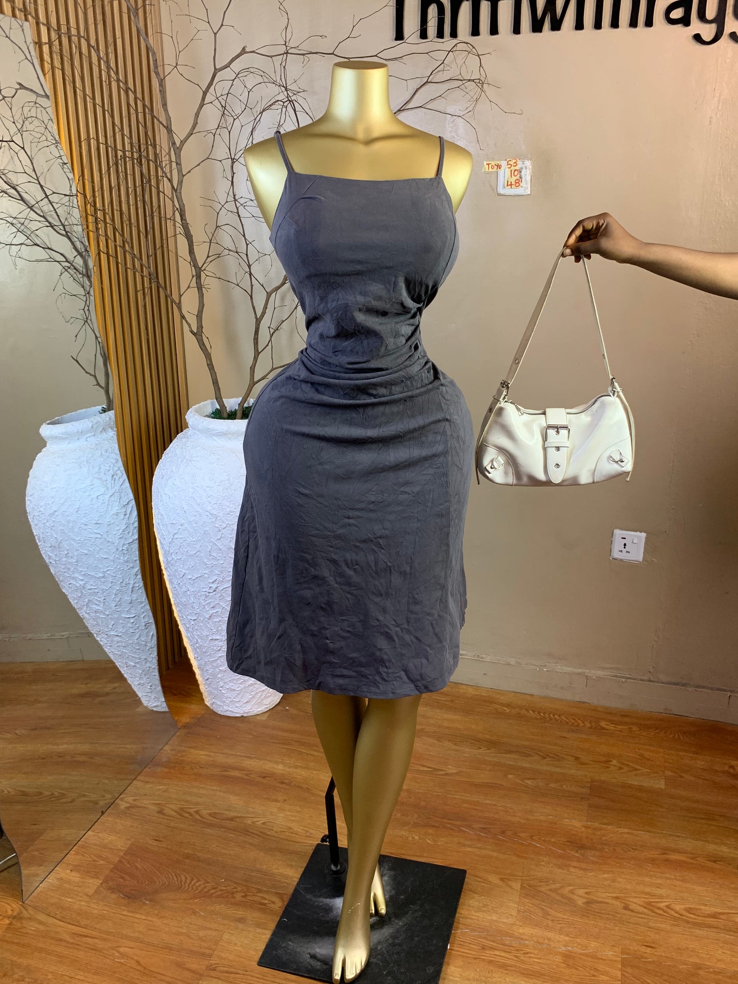 TOYO53 SIZE10 Length48 grey dress