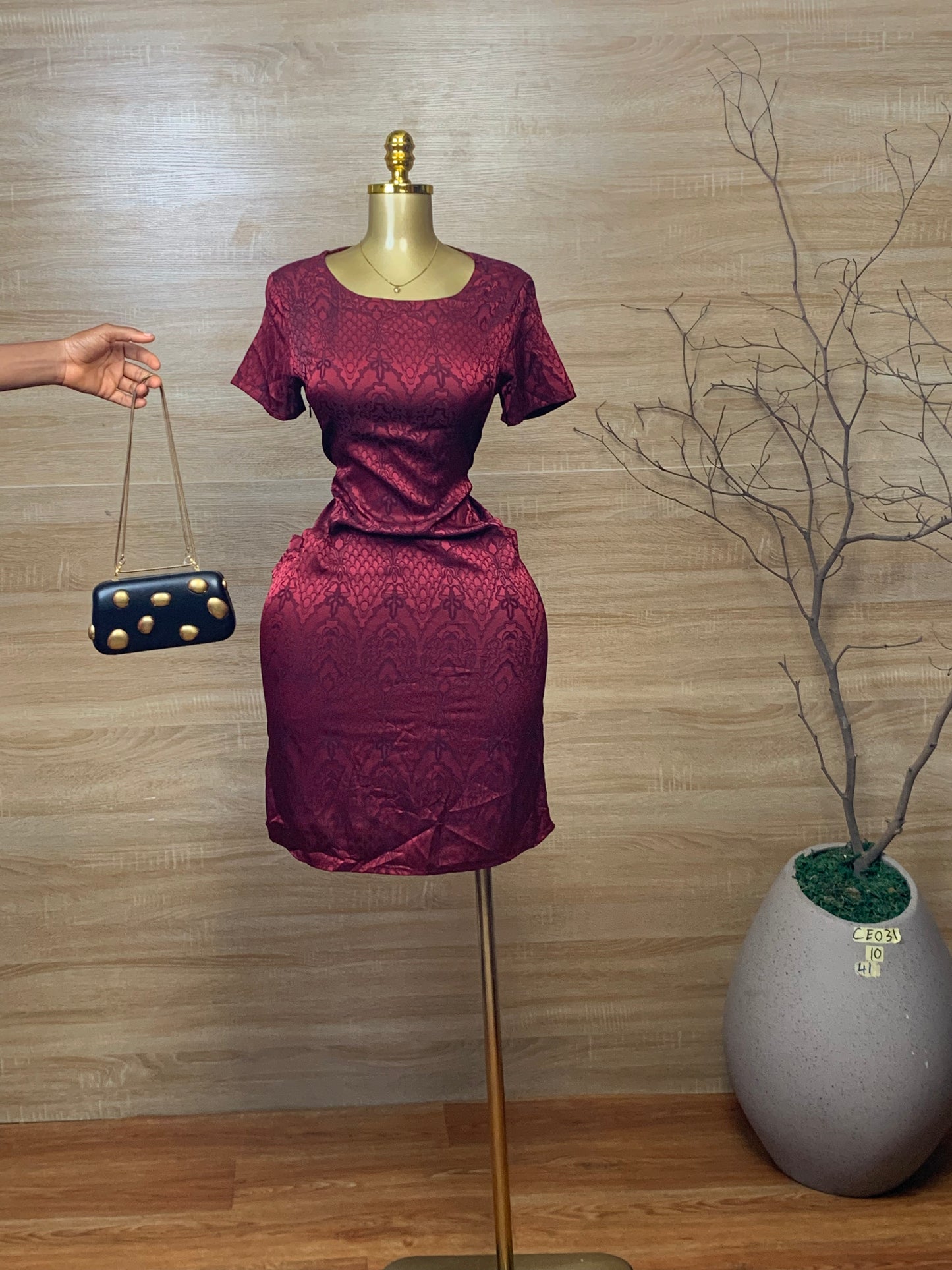 SIZE10 CEO31 whine dress Length41