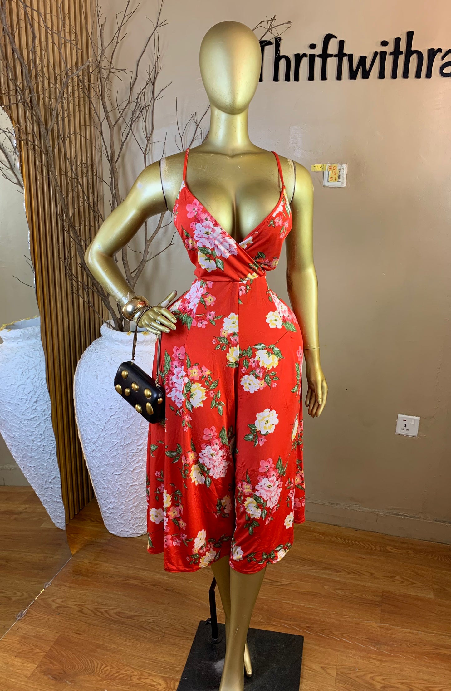 TIMI30 SIZE14 Length51 floral jumpsuit