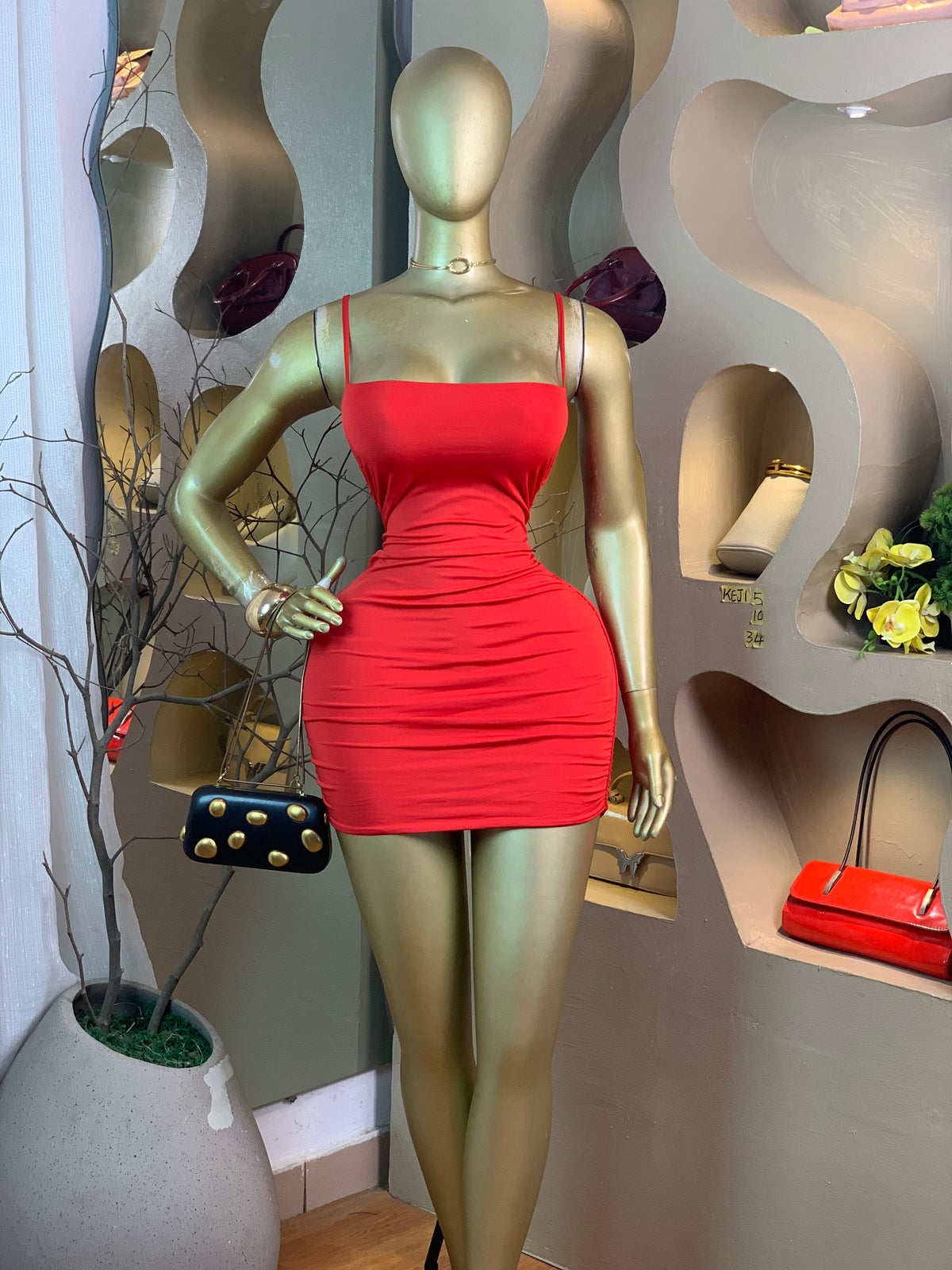 KEJI5 SIZE10 Length34 red dress