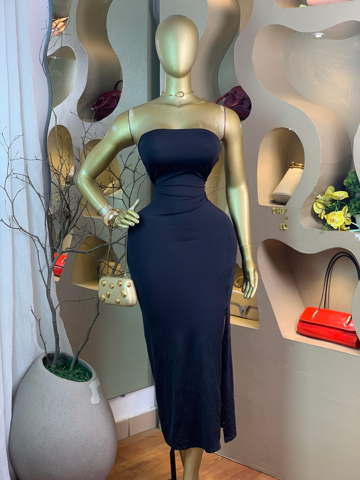 KEJI6 SIZE10 Length49 black dress