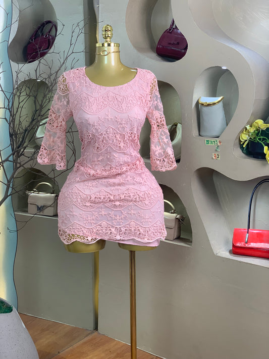 DESSY38 SIZE8 Length32 pink dress