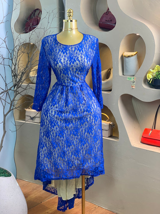 NIFE92 SIZE12 Length45 Blue dress