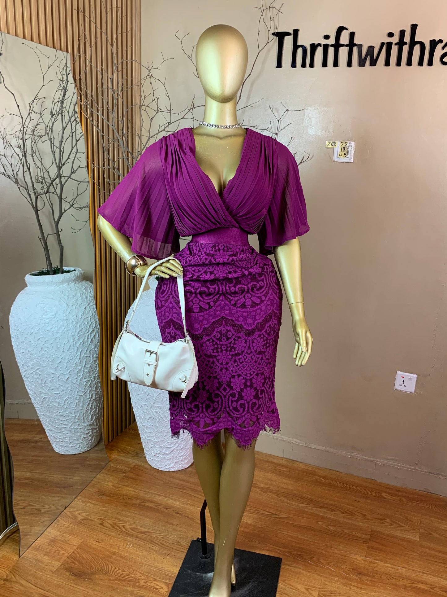 ZEE25 PURPLE CORPORATE DRESS SIZE12 Length45