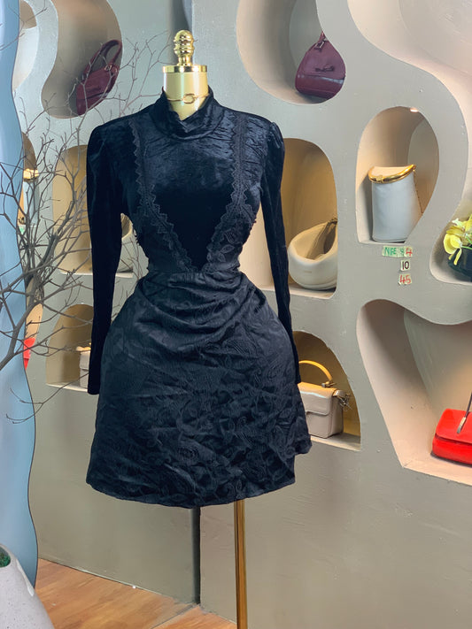 NIFE84 SIZE10 Length45 black dress