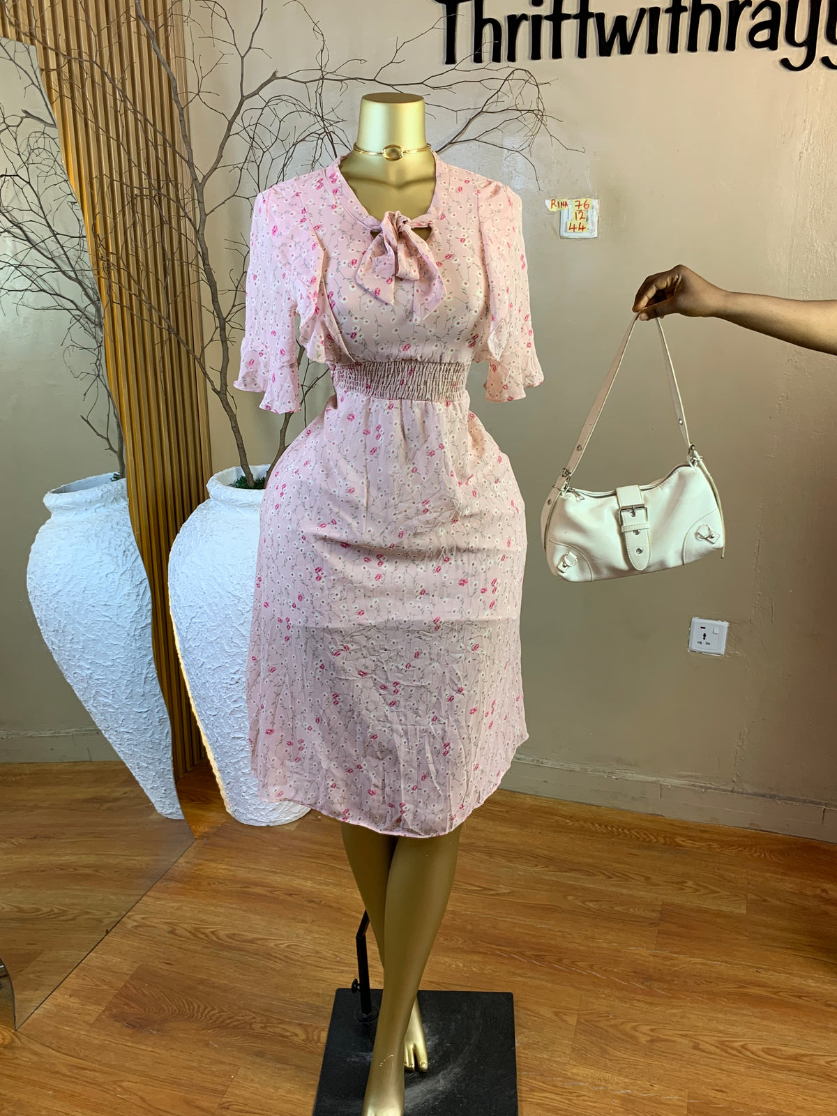RINA76 SIZE12 Length44 chiffon dress