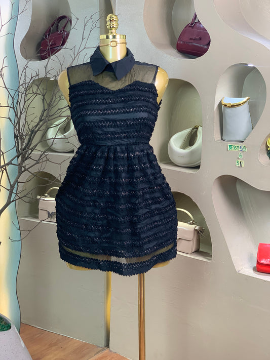 DESSY55 SIZE6 Length31 black dress