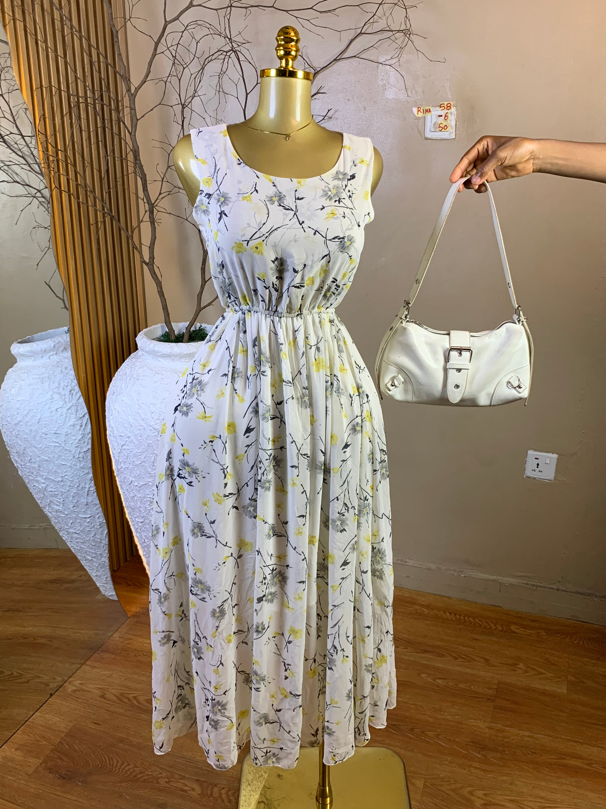 RINA58 SIZE6  Length50 chiffon dress