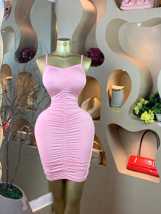 TEMMY10 SIZE8 Length38 pink dress stained