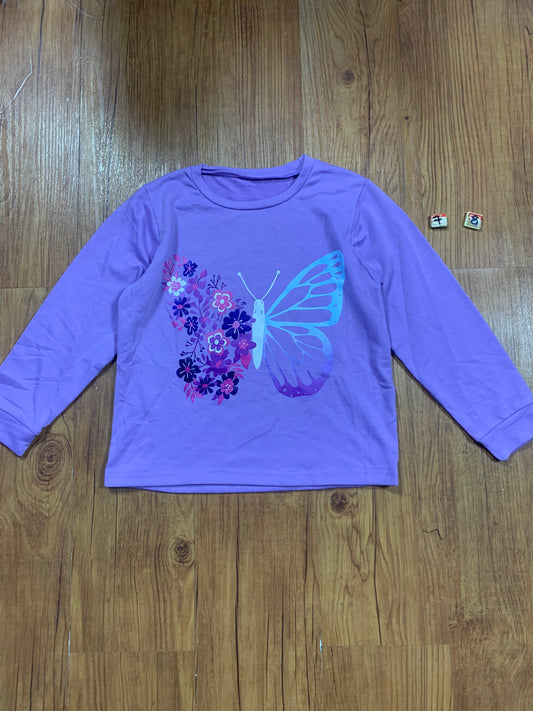 Purple butterfly Girl top