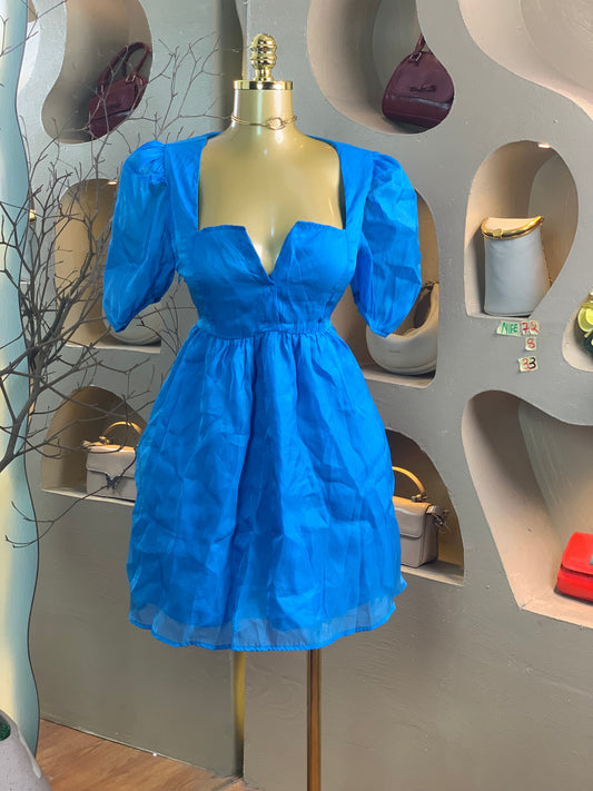 NIFE72 SIZE8 Length43 Blue dress
